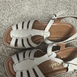 Kate Spade White Gladiator Sandals with Adjustable Ankle Strap